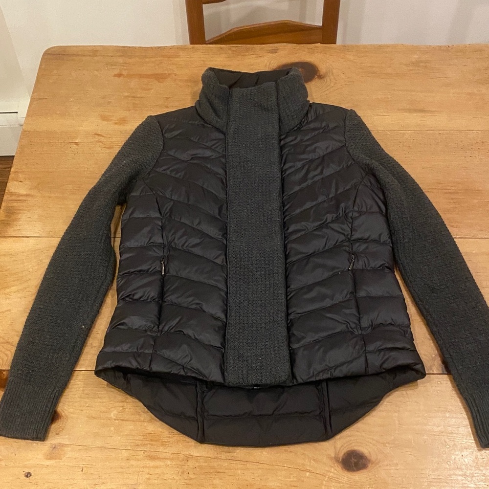 Athleta Wool Knit Goose Puffer Jacket